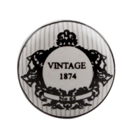 Vintege 1874 Flat Ceramic Wine Stopper